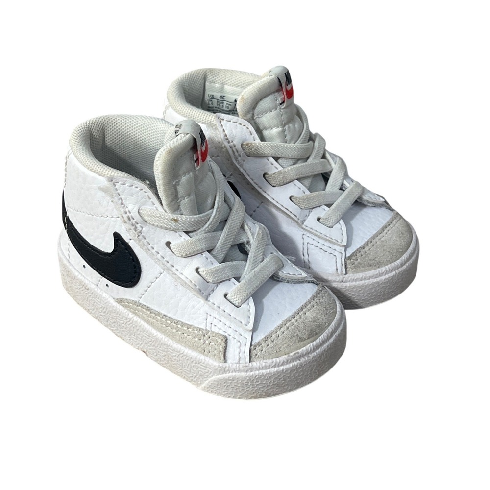 Nike Blazer Mid Baby 4C Shoes White Black Streetwear Preppy Sporty Athletic